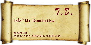 Tóth Dominika névjegykártya
