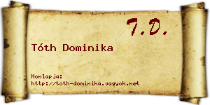 Tóth Dominika névjegykártya